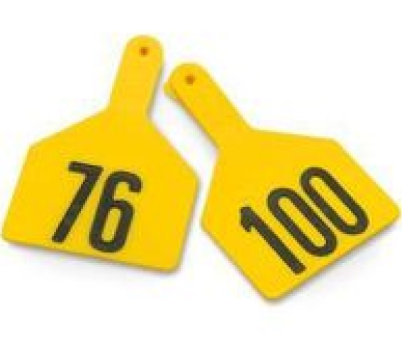 Z Tags No-snag Numbered Cow Id Ear Tags Yellow 76 - 100 (76 - 100, Yellow)
