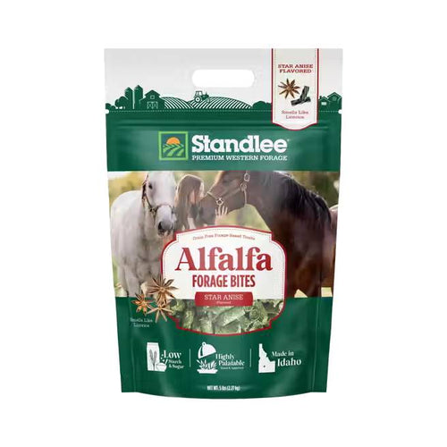 Standlee Premium Western Forage Alfalfa Forage Bites Star Anise Flavored Horse Treats (5 LB)