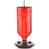 Antique Bottle Glass Hummingbird Feeder, Red