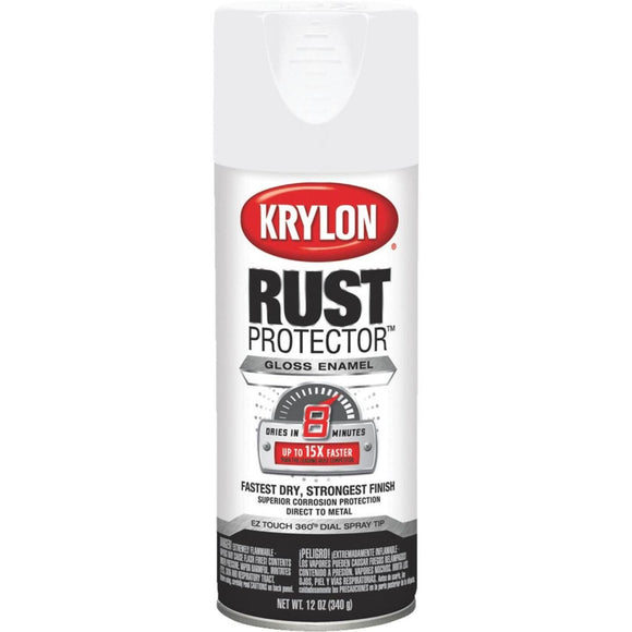 Krylon Rust Protector 12 Oz. Gloss Alkyd Enamel Spray Paint, White