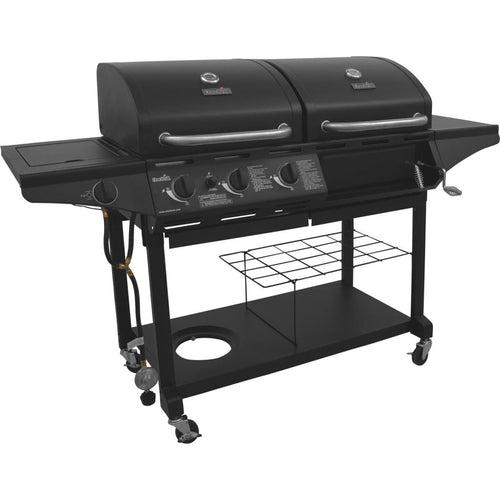 Char-Broil 3-Burner Black 36,000-BTU 2-In-1 Charcoal/LP Gas Combo Grill ...